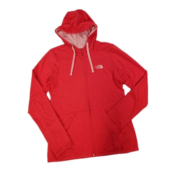 The North Face Fave Lite LFC Full Zip Hoodie Women's L Cayenne Heather Coral EUC - Picture 1 of 14